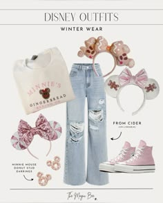 Walt Disney World Christmas Outfits, Disney Outfits For Winter, Cute Outfits For Disney World Winter, Disney Bounding Winter Outfits, Disney Ootd Winter, Cute Outfits For Disneyland Winter, Cute Disney Fits Winter, Cute Disney Christmas Outfits, Pink Disney Outfit Winter