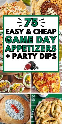 Easy game day appetizers, dips, and finger foods for a football party, with the best tailgate appetizers and football game snacks for a crowd. Football Party Food Appetizers, Appetizers And Dips, Football Themed Food, Football Finger Foods, Easy Tailgate Food, Football Tailgate Food, Easy Finger Foods