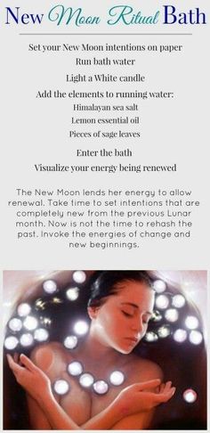 New Moon Ritual, Moon Bath, Moon Ritual, Spiritual Bath, New Moon Rituals, Full Moon Ritual, Sup Yoga, Ritual Bath