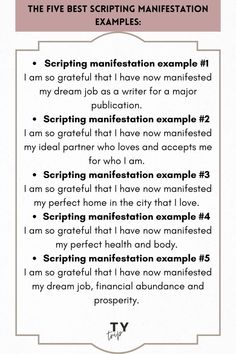 the five best scriping manfestation examples for writing an explanation