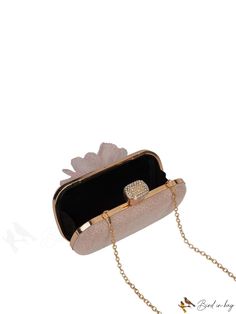 BirdinBag - Sparkling Floral Clutch: Elegant Box Bag for Party Decor Chic Portable Evening Bag For Gift, Chic Portable Evening Bag As Gift, Chic Compact Evening Bag For Gift, Chic Evening Bag For Gift, Elegant Portable Clutch Pouch, Chic Portable Clutch Gift, Chic Portable Clutch For Gift, Rectangular Party Shoulder Bag, Chic Clutch As Gift