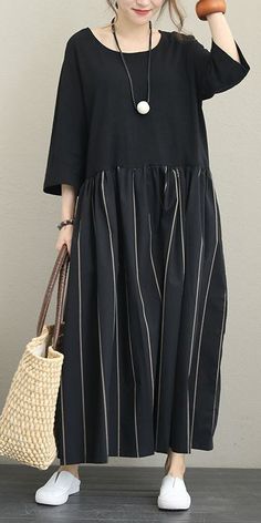 Shirt Dress Diy, Black Maxi Dresses, Summer Dress For Women, Black Cotton Dresses, Maxi Outfits, Cotton Outfit, Outfit Trends, Maxi Shirt Dress, Dresses By Length