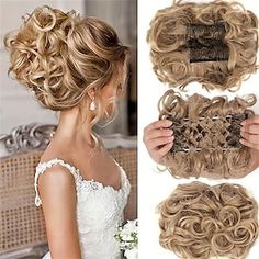 Synthetic Messy Curly Chignon With Rubber Band Hair Bun Two Plastic Comb Clip In Updo Cover Hair Ponytail For Women 25 Color 2024 - $9.99 Messy Chignon, Dunner Wordend Haar, Big Bun Hair, Chignon Hair, Cosplay Hair, Hair Accessories Set, Fake Hair, Hair Setting, Hair Updo