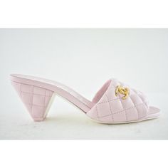 Chanel 22p Light Pink Lambskin Quilted Cc Logo Cone Heel Mule Slide Sandal 37.5 ********** Chanel ********** Brand: Chanel Size: 37.5 (Know Your Chanel Size) Name: Mules Color: Light Pink Style: Cone Heel Sandal Season: 22p Style#: G38820 X01000 0n312 Material: Lambskin Open Front Toe Gold Metal Cc Logo Light Pink Quilted Lambskin Leather Material Stacked Thick Cone Quilted Back Heel Slip On Slide Mules Brand New In Box, Comes With Box And Dust Bag 100% Authentic Or Your Money Back Great Gift I Luxury Pink Mules For Summer, Luxury Pink Summer Mules, Designer Low Heel Summer Mules, Luxury Pink Mules For Evening, Luxury Pink Open Heel Mules, Designer Low Heel Mules With Padded Heel, Designer Pink Leather Mules, Luxury Pink Mules For Spring, Luxury Open Toe Mules With Contrasting Heel Counter