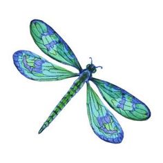 a blue and green dragonfly sitting on top of a white surface