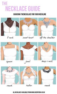 Necklace For Neckline, Necklace Guide, 일본 패션, Hairstyles Videos, Fashion Dictionary, Fashion Terms, Fashion Vocabulary, Halter Neck Dress, The Necklace