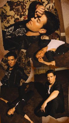 four different shots of the same person laying down