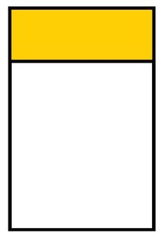 a white and yellow rectangle with black border around the edges on a white background