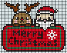 a cross stitch pattern with santa claus and reindeer