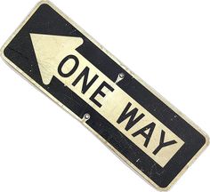 a one way street sign on a white background