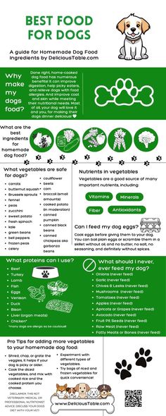 the best food for dogs is shown in this info sheet, which includes information on how to