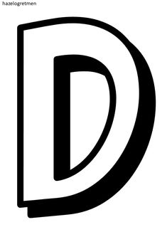 the letter d is shown in black and white