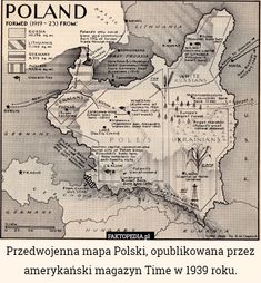 an old map shows the location of poland and its surrounding territory, in which it is located