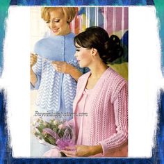 an image of a woman holding flowers in front of her and looking at another woman's sweater