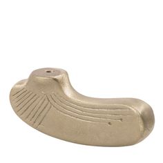 an antique brass door handle on a white background