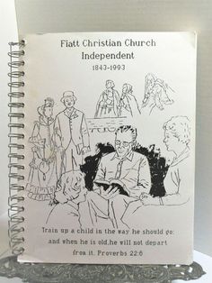 a book with an image of people on it and the words, first christian church independent