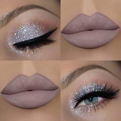 Make Up Diy, Make Up Designs, Nye Makeup, Drag Make-up, Glittery Eyes, Valentines Day Makeup, Glitter Eye Makeup, Smink Inspiration, Valentines Makeup