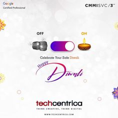 an advertisement for techcentricaa, which is celebrating diwali on the occasion