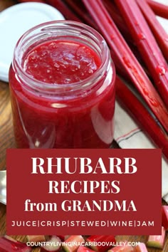 rhubarb recipe with text overlay