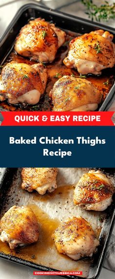 This baked chicken thighs recipe features tender, juicy meat seasoned simply with herbs and spices. It's an easy, flavorful dish perfect for weeknight dinners, served alongside your favorite sides.