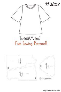 the sewing pattern for this t - shirt is easy to sew