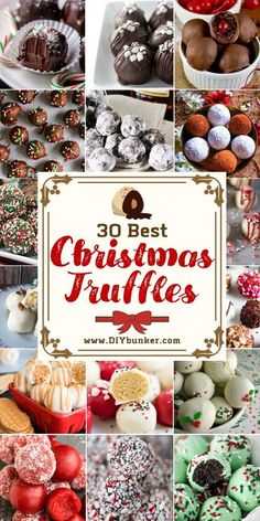 christmas truffles collage with text overlay