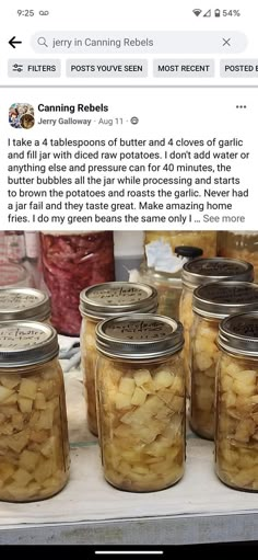 several jars filled with food sitting on top of a table next to each other and the caption reads canning relish