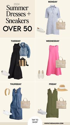 Summer Dresses Over 50, Summer Dress and Sneakers Outfits Over 50 Casual Summer Dress Outfit Ideas, Mom Dress Casual, Summer Dresses Over 50, Sunday Brunch Outfit Summer, Dresses Over 50, Brunch Outfit Summer, Sunday Brunch Outfit, Dressing Over 50, Stylish Outfits For Women Over 50