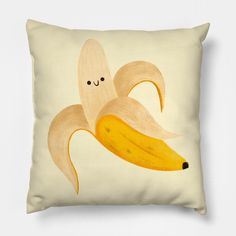 a pillow with a banana painted on it