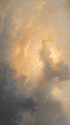 an oil painting of clouds in the sky