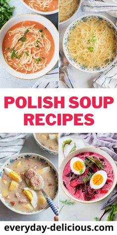 polish soup recipe collage with text overlay