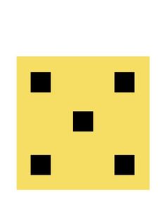 a yellow square with black squares on it