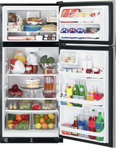 an open refrigerator filled with lots of food