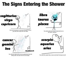 the signs entering the shower are funny