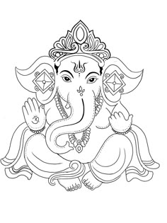 an elephant with a crown on it's head sitting in front of a white background