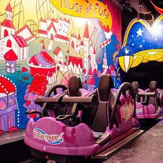 the ride is pink and purple in color