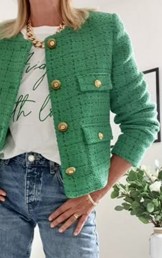 Mode Chanel, Looks Chic, Fashion Icon, Blazer Outfits, Outfits Women, Outfit Casual