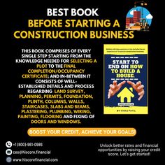 an advertisement for construction business with the title best book before starting a construction business,