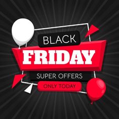 black friday sale banner with balloons