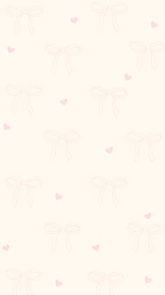 a wallpaper with hearts and bows on it