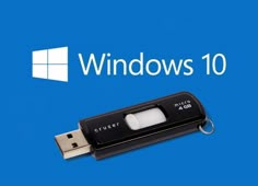 an image of a usb drive with windows 10 written on the front and back side