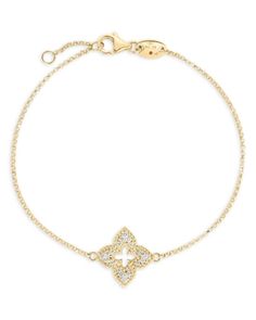 Roberto Coin 18K Yellow Gold Venetian Princess Floral Diamond Station Bracelet Roberto Coin Bracelet, Station Bracelet, Coin Bracelet, Roberto Coin, Girls Best Friend, Jewelry Bags, Gold Bracelet, Best Friend, Coin