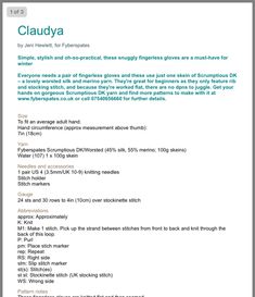 a screenshot of a text description with the words claudya on it