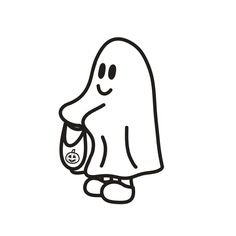 a drawing of a ghost holding a cup