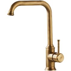 an antique brass faucet on a white background