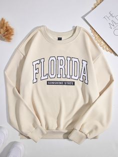 State Sweatshirts, Florida Clothes, Shein Sweatshirt, Aesthetic Sweatshirt, Cute Hoodies, Stylish Hoodies, Women Sweatshirts, Sweat Shirts, Cute Sweatshirts