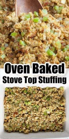 an image of oven baked stove top stuffing