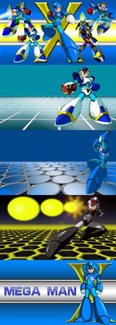 sonic the hedgehog and mega man collages