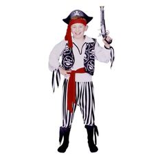 Accessories is one of the world s largest manufacturers and suppliers of costumes accessories seasonal decor and supplies in the costume industry. The attention to detail and quality of material used in manufacturing each product make this beautiful line even more attractive. The line of the product is designed by skilled and experienced costume designers and is then manufactured by a team of leading professional tailors. Buccaneer Pirate Boy Costume Size - Child-Large Includes - Headband Shirt Vest Sash and Pants Other items not included Buccaneer Pirate, Pirate Boy, Pirate Outfit, Pirate Theme Party, Pirate Adventure, Red Headband, Shirt Vest, Pirate Costume, Pirate Theme