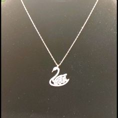 Swarosky Crystal 925 Sterling Silver 18-20 Inches Chain Bright Necklace, Swan Necklace, Peace Sign Necklace, Dolphin Necklace, Chakra Necklace, Necklace Brands, Skull Pendant, Gold Tone Necklace, Gold Chain Necklace